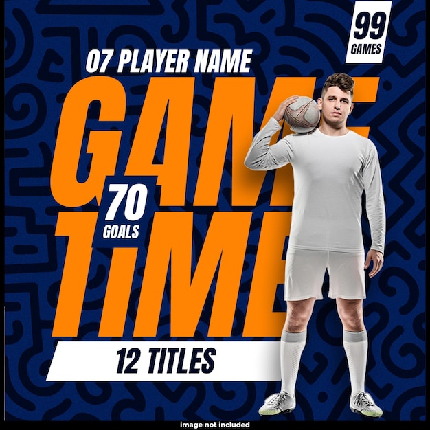 Tempo de jogo postagem de design de mídia social