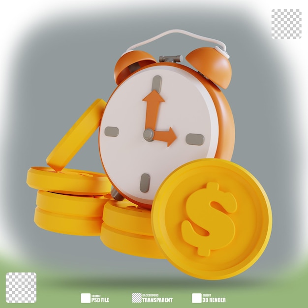 tempo de negócios da ilustração 3D é dinheiro 3