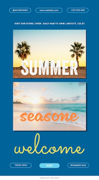 PSD temporada de verano promoción discote venta plantilla psd diseño medios sociales banner diseño tipografía