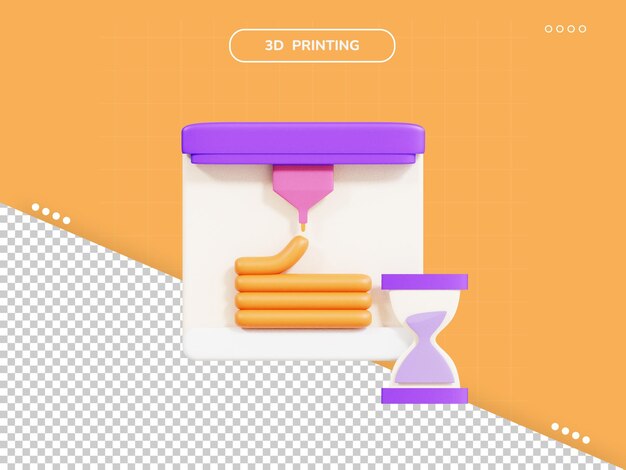 Temps D'impression Icône 3d