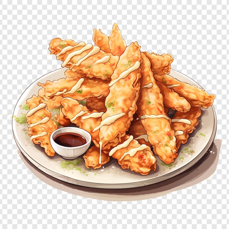 PSD tempura aislada sobre un fondo transparente