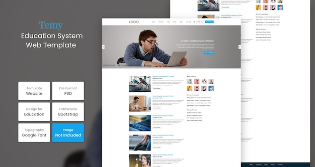 Temy Bildungswebsite Designvorlage