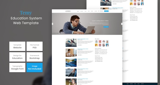 PSD temy bildungswebsite designvorlage