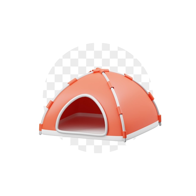 PSD tenda de acampada 3d ilustración premium para psd