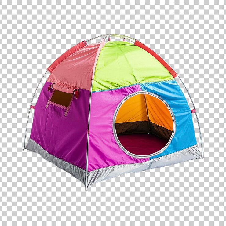 PSD tenda al aire libre ligera y portátil sobre un fondo transparente