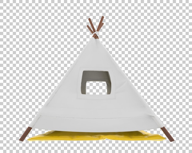 PSD tenda isolada em fundo transparente ilustração de renderização 3d