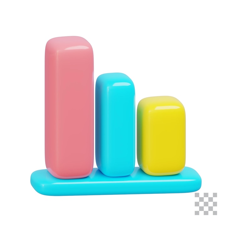 PSD tendencia visual ascendente de un gráfico de datos multicolores