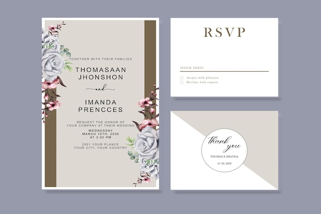 Tender Aquarelle D'invitation De Mariage Floral