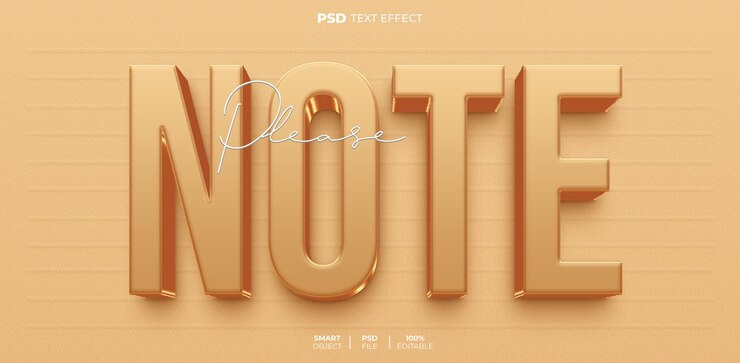 PSD tenga en cuenta el efecto de texto editable en 3d