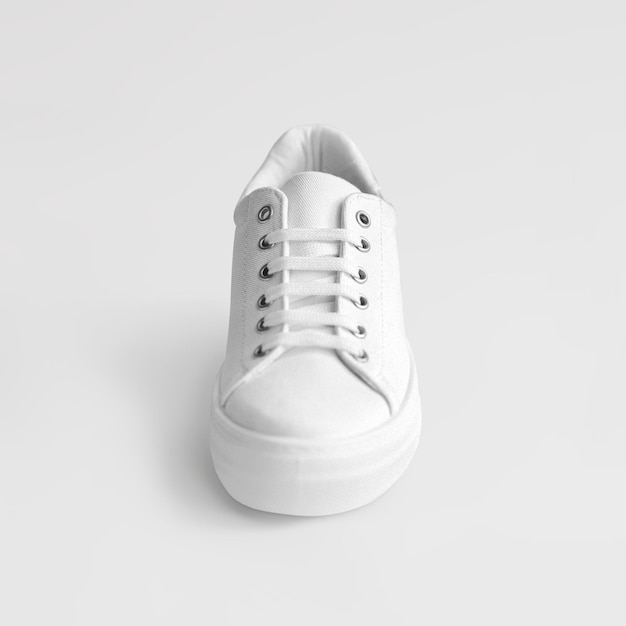 Tênis de lona branca mockup psd