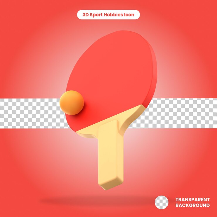 PSD tenis de mesa renderizado en 3d aislado en el fondo transparente