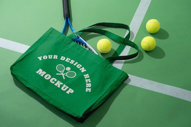 Tennis-essentials mit 80er-jahre-ästhetik