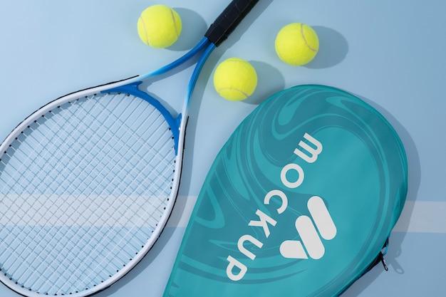 PSD tennis-essentials mit 80er-jahre-ästhetik