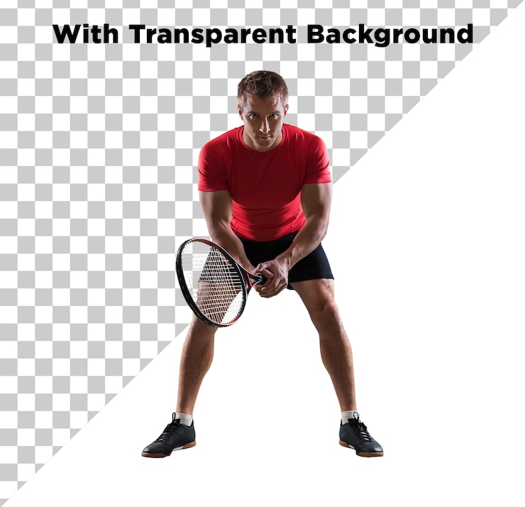 PSD tennis-spieler png psd isoliert auf durchsichtigem hintergrund