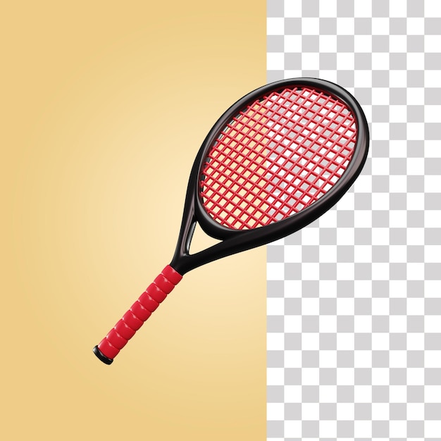 PSD tennisschläger 3d-darstellung