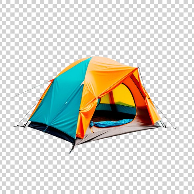 PSD une tente de camping sur un fond transparent