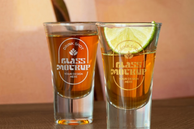 PSD tequila-schuss-glas-mockup