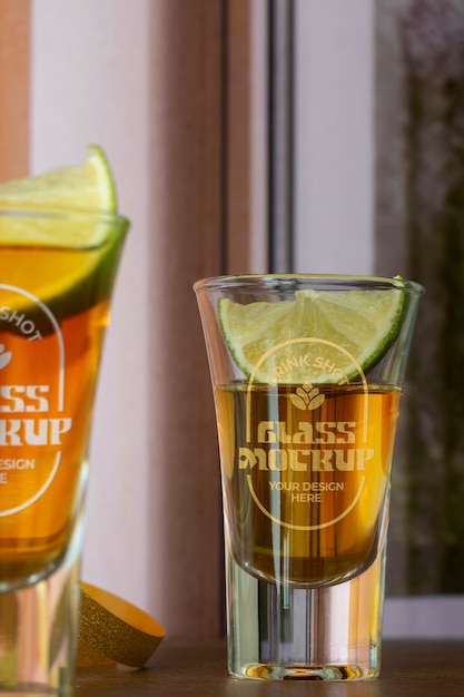 PSD tequila-schuss-glas-mockup