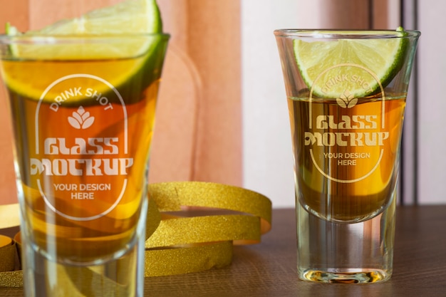 PSD tequila-schuss-glas-mockup