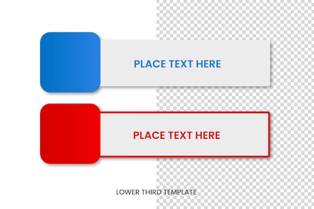 PSD terceiro modelo de design inferior azul e vermelho conjunto de banners para design de elementos