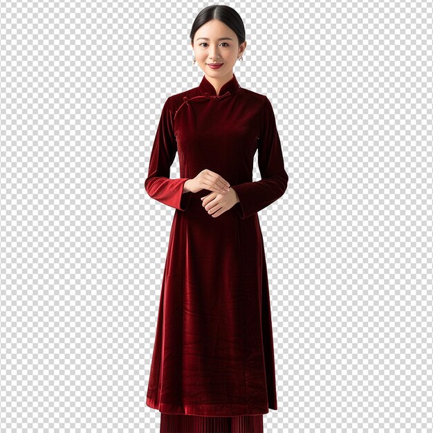 PSD el terciopelo ao dai aislado en un fondo transparente png