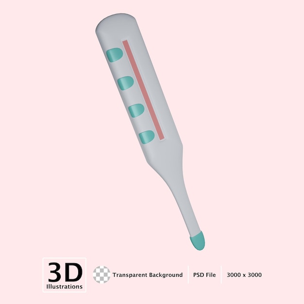 termómetro 3d ilustración