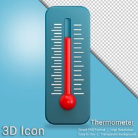 PSD termômetro de ícone 3d com fundo transparente