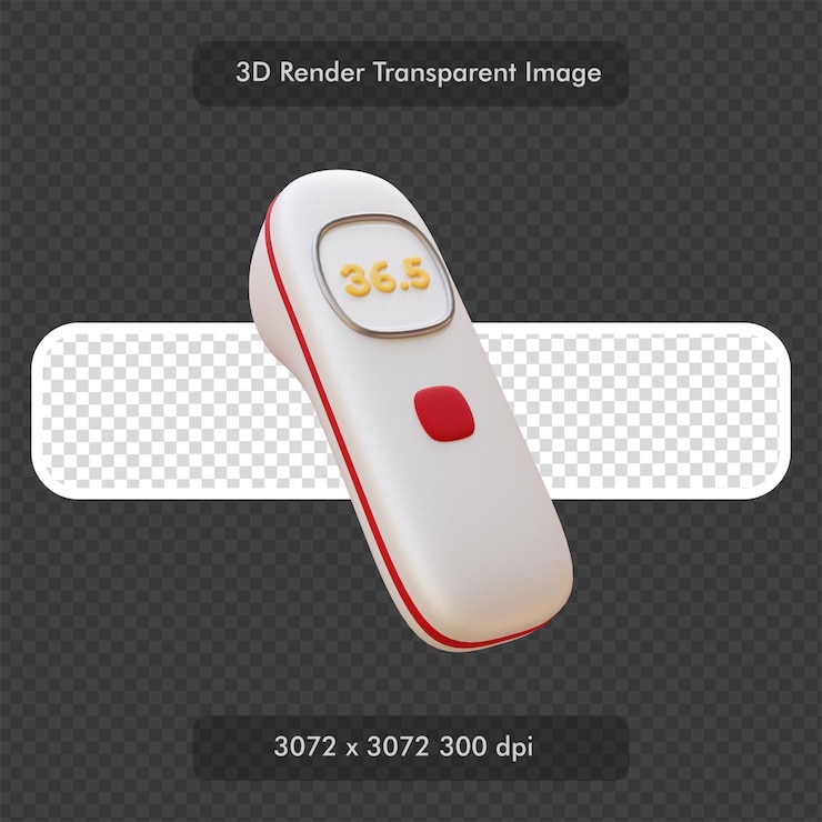PSD termómetro infrarrojo 3d render ilustración