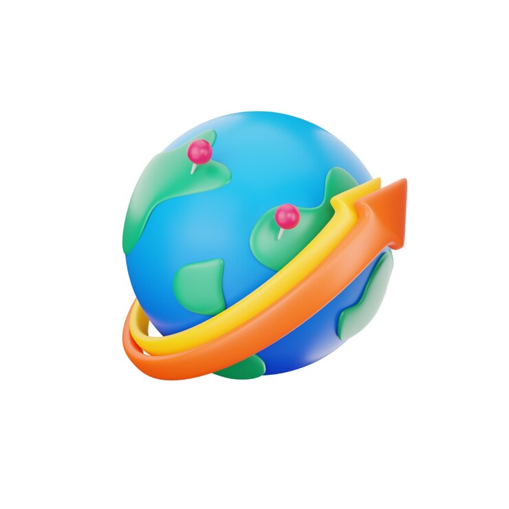 PSD terra con l'icona 3d della freccia per l'ecologia e la terra