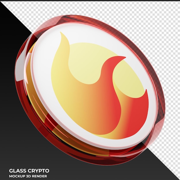 PSD terra luna glass crypto coin ilustración 3d