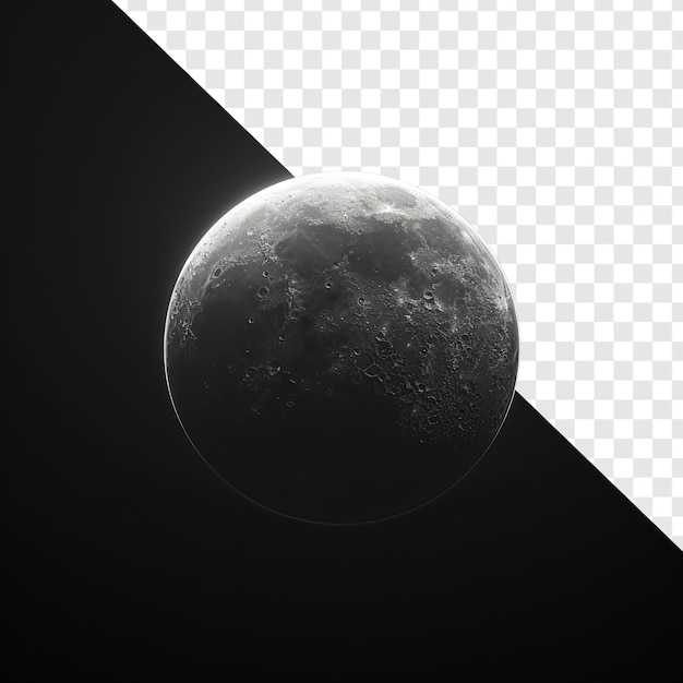 Terra ultra-realistica con la Luna in orbita in un'illuminazione drammatica