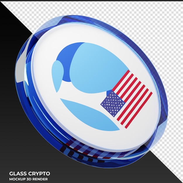 PSD terraclassicusd ustc glass crypto coin ilustración 3d