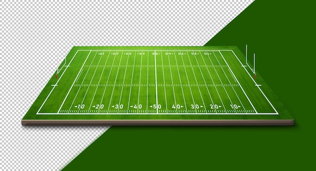 PSD terrain de football américain sur fond isolé