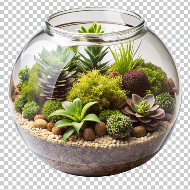 PSD terrarium-kit auf durchsichtigem hintergrund