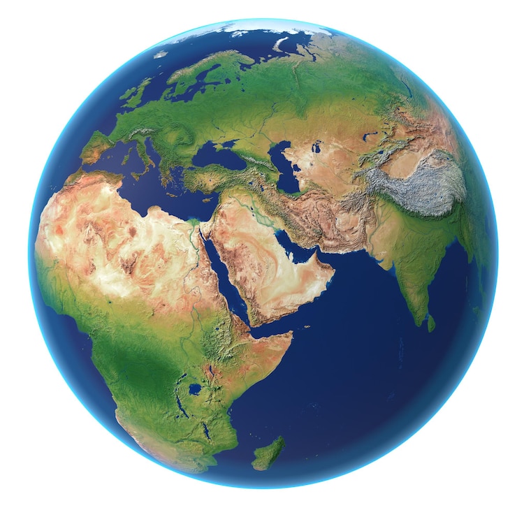 PSD terre isolé fond transparent isolé rendu 3d