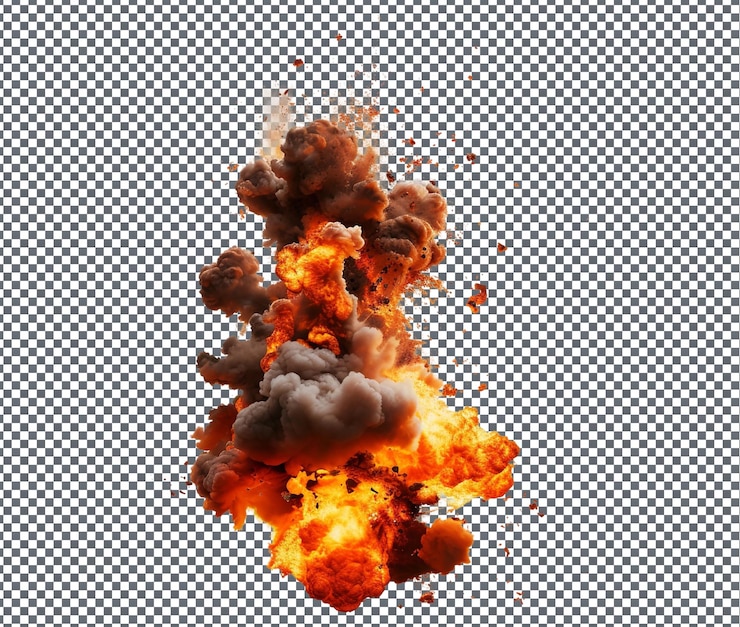 PSD terrible explosión aislada en un fondo transparente
