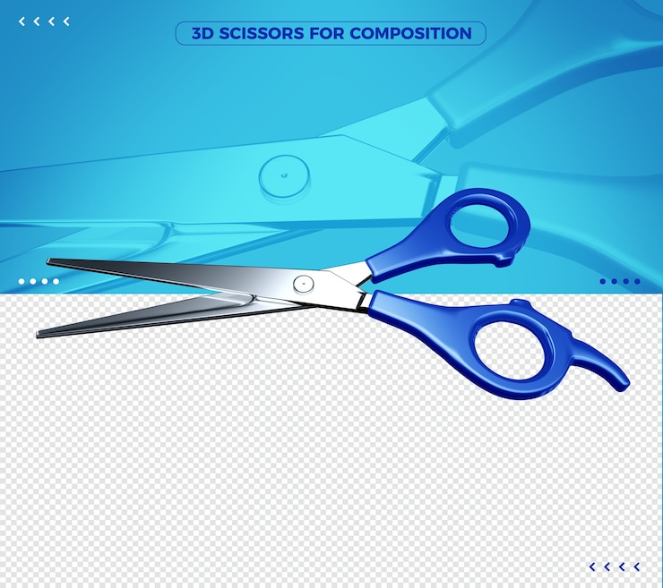 PSD tesouras 3d para composição