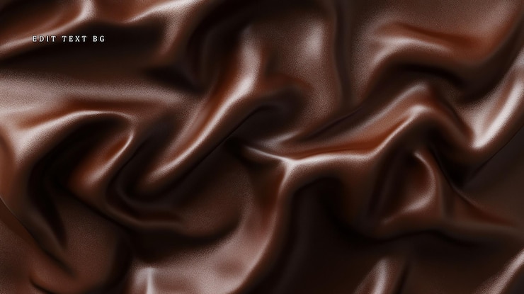 PSD tesouro sedoso castanho escuro rico com dobras elegantes e textura lisa