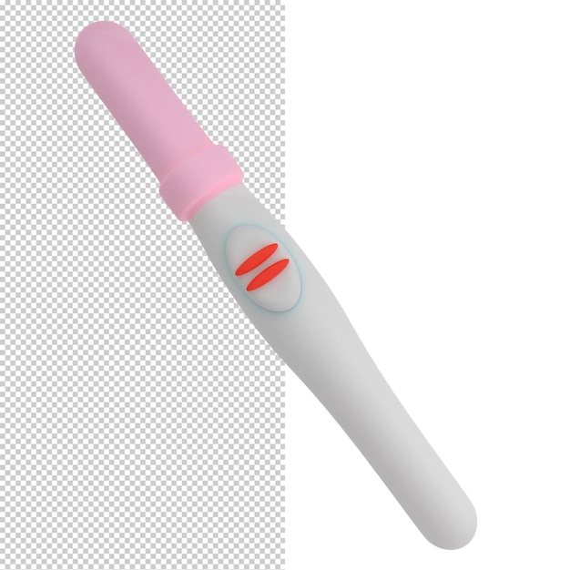 Test de grossesse en plastique positif dessin animé rendu 3d illustration 3d
