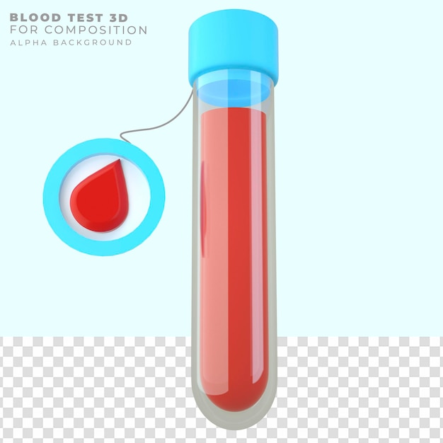 PSD test de prise de sang de rendu 3d