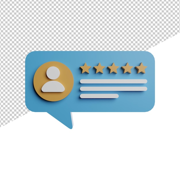 testimonial buble chatting front view 3d illustration rendering icon transparent background