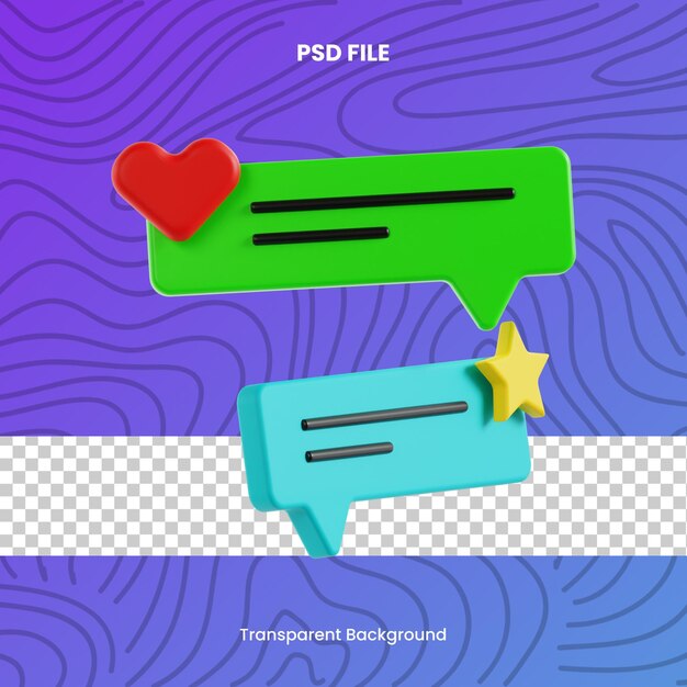 testimonio 3d render icono ilustración archivo psd fondo transparente