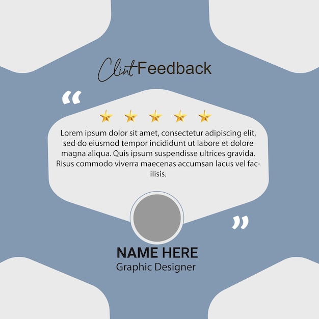 Testimonio del cliente o diseño de retroalimentación para redes sociales