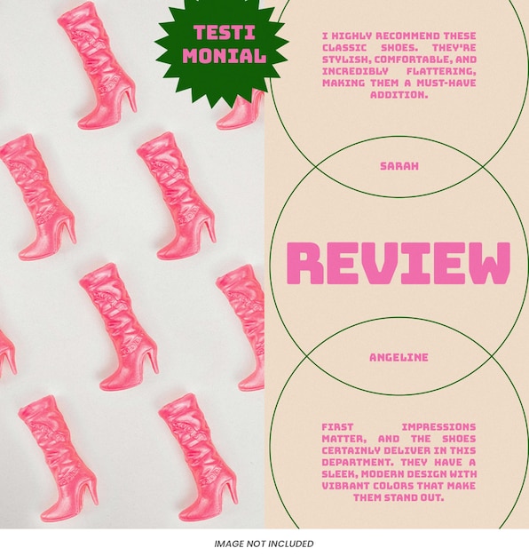 Testimonio de revisión Venta de publicaciones de Instagram Plantilla de diseño PSD Medios sociales Tipografía Tema retro