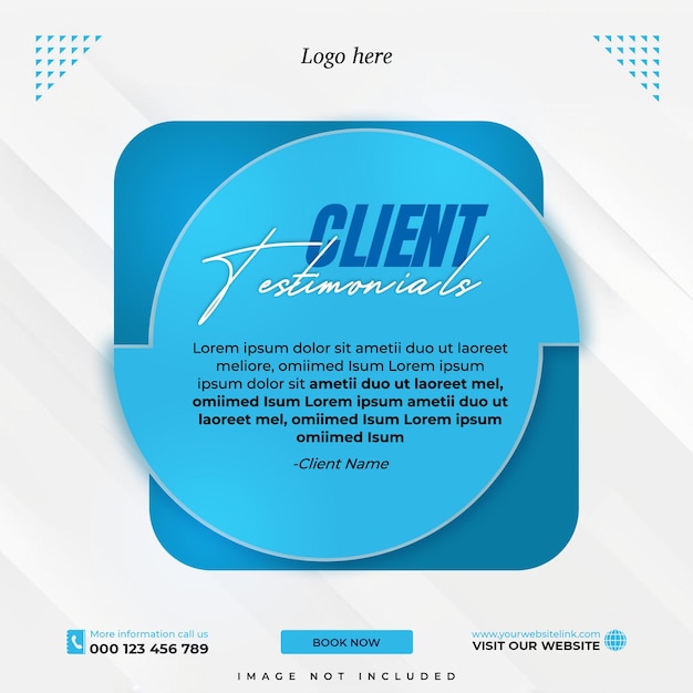 Testimonios de clientes diseño de plantillas de anuncios de Instagram y redes sociales