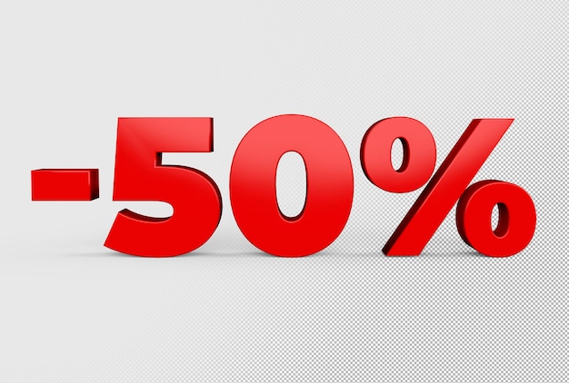 Testo 3D di sconto del 50 percento