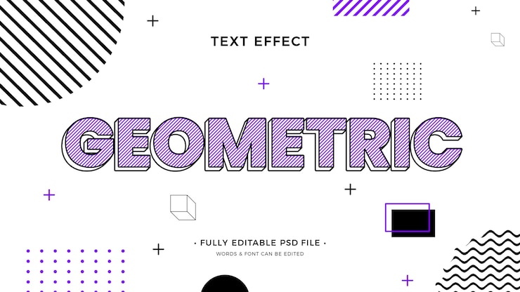 PSD testo con forme geometriche