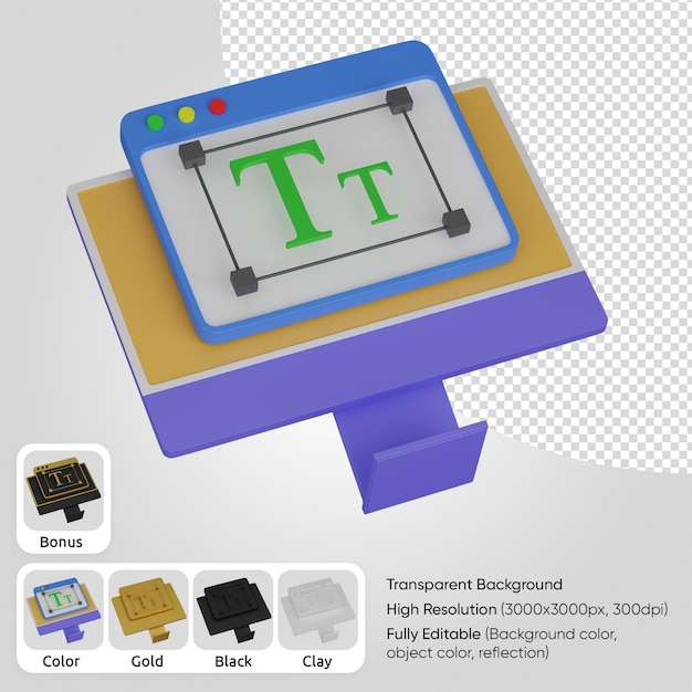 testo del computer 3D