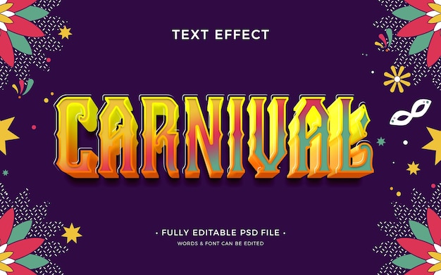 Testo di carnevale disegnato a mano
