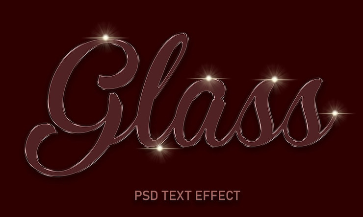 PSD testo editabile con effetto vetro